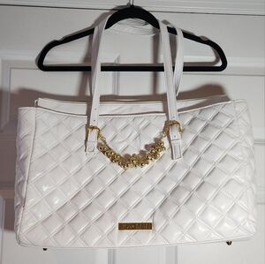 Joy & Iman White Quilted Large Shoulder Bag Flaws As Pictured